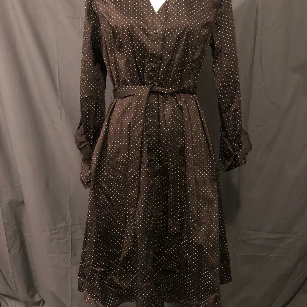 Merona Brown Polka Dot Midi Dress